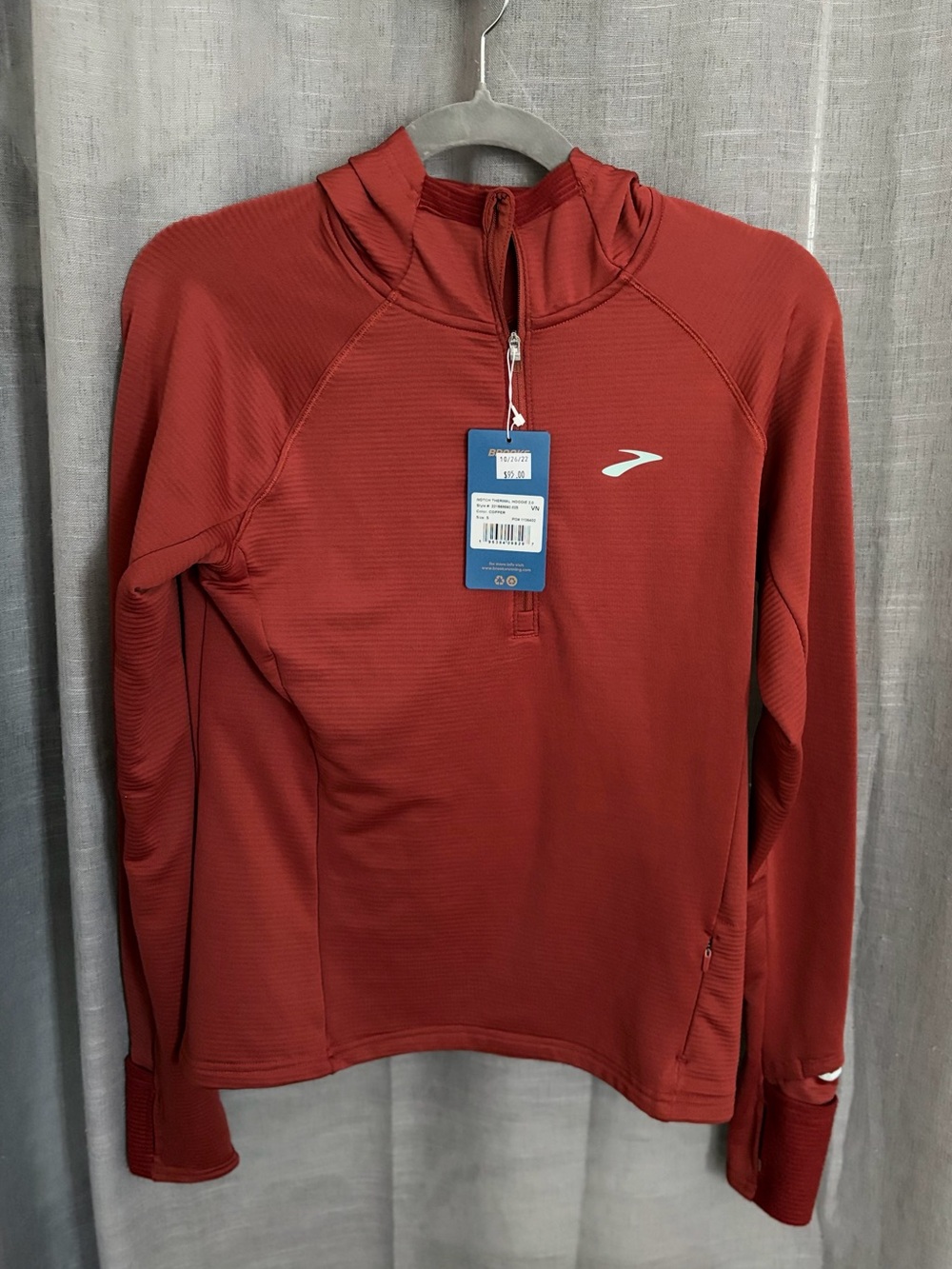 Brooks Notch Thermal Hoodie 2.0 NWT Copper Small